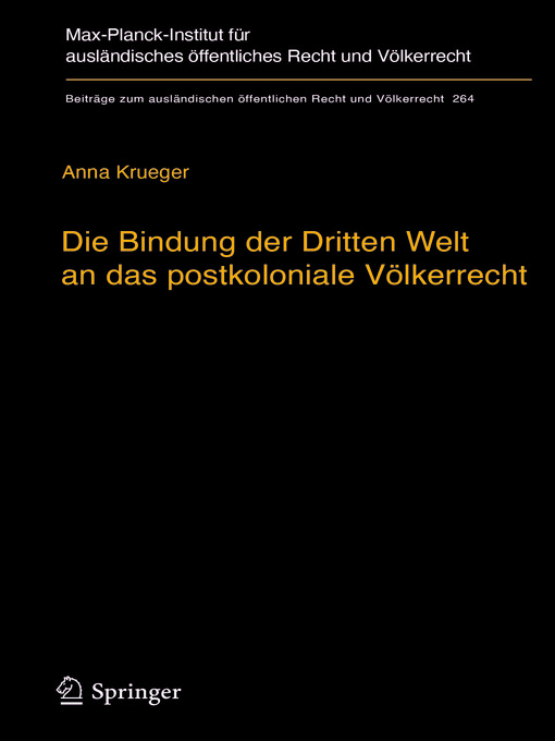 Title details for Die Bindung der Dritten Welt an das postkoloniale Völkerrecht by Anna Krueger - Available